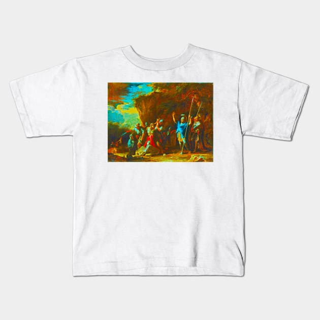 Salvator Rosa scene from the greek history Kids T-Shirt by indusdreaming